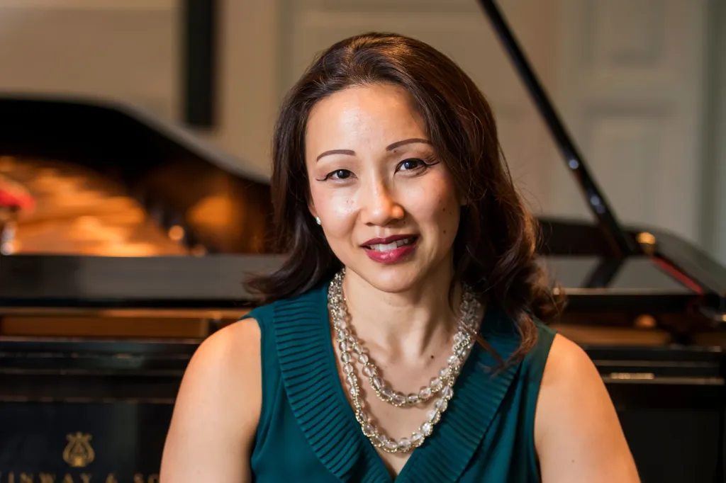 Emily Yap Chua is the pianist for the Universalist Unitarian Church of Lynchburg, Virginia.